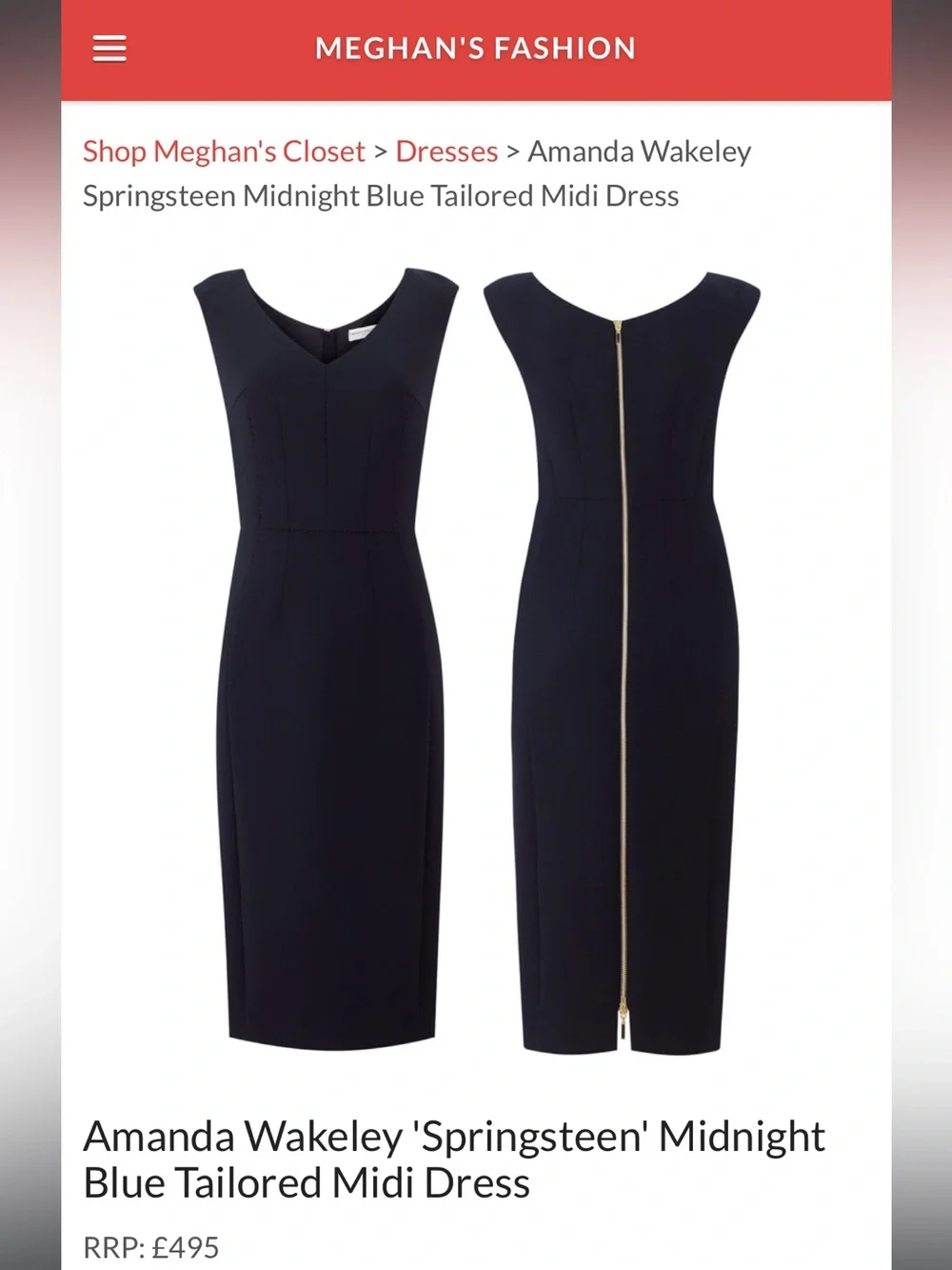 NWOT Amanda Wakeley ‘Springsteen’ Dress ASO Meghan Markle - Picture 3 of 14